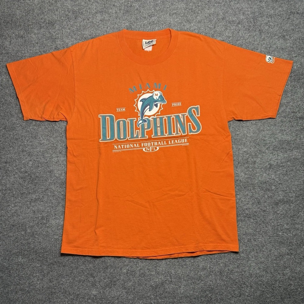 Vintage 1999 Orange Miami Dolphins NFL  LEE T-Shirt Size XL